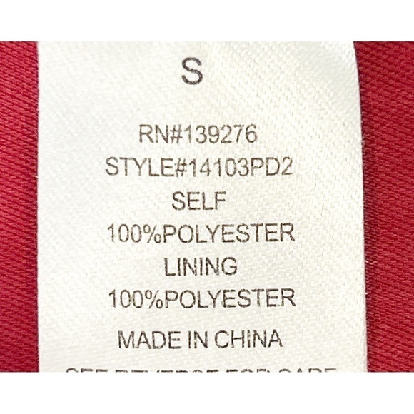 Daniel Rainn Women's Raised Dot Lace Crochet Cranberry Peasant Blouse Sz Small - Picture 5 of 8